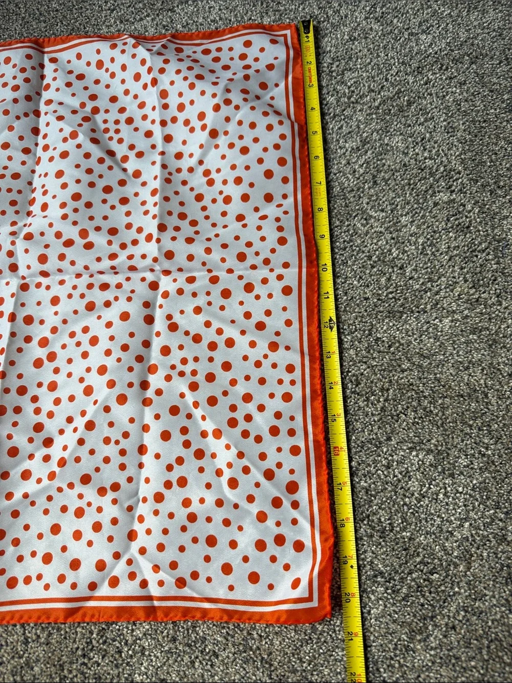 Vintage Nasharr Freres Orange Polka Dot Scarf